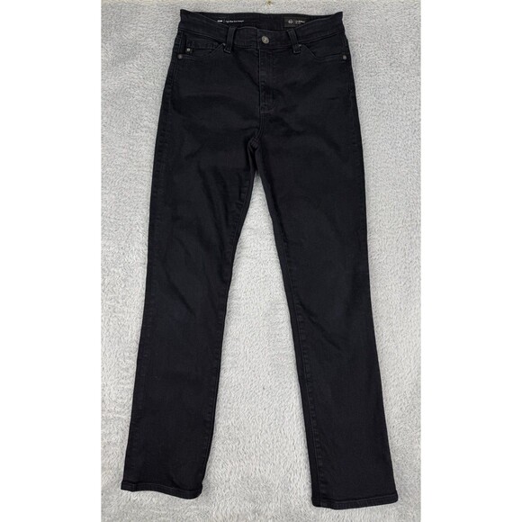 Ag Adriano Goldschmied Denim - AG Adriano Goldschmied Size 27 Mari High-Rise Slim Fit Straight Leg Black Jeans